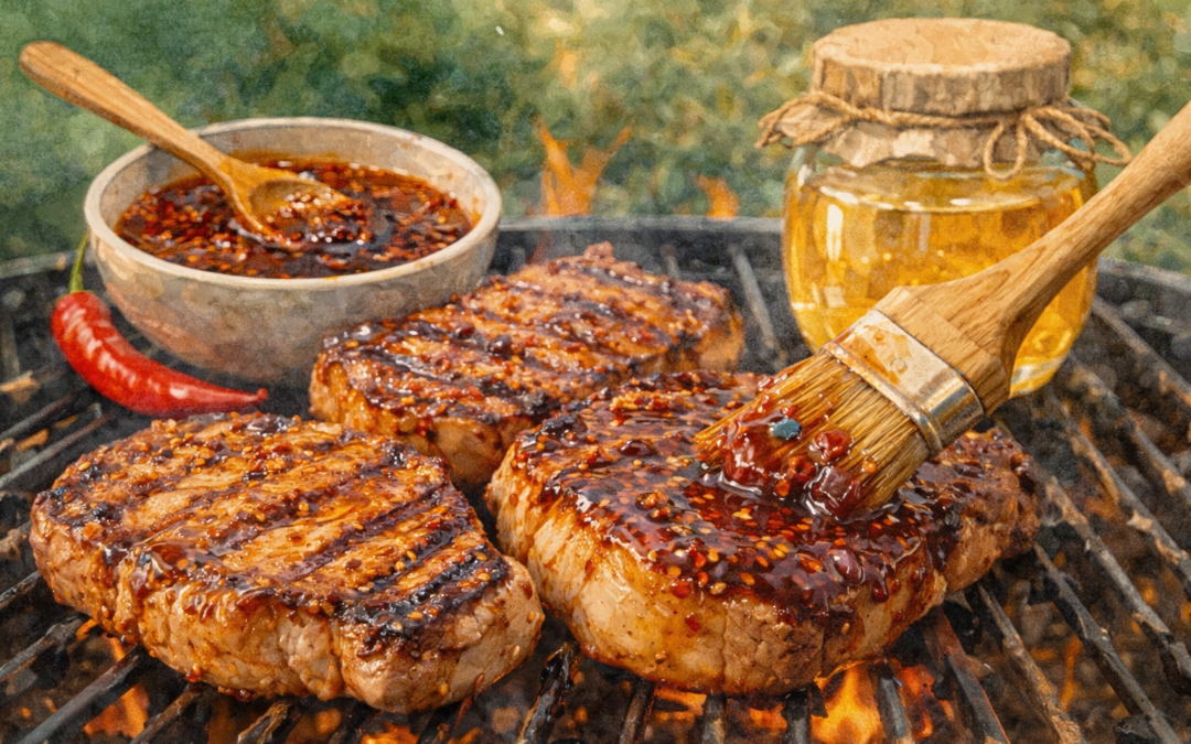 Honning-chili til pens­ling af dine gril­le­de koteletter