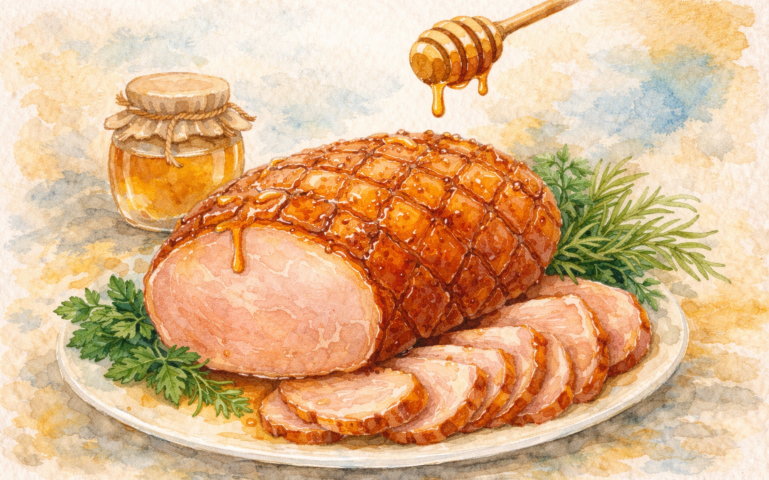 Honning-glase­ret skinke